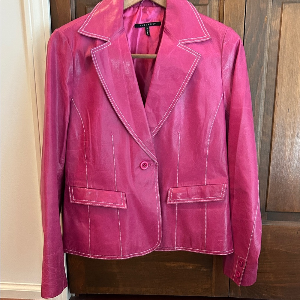 Pink Leather Women's Jacket